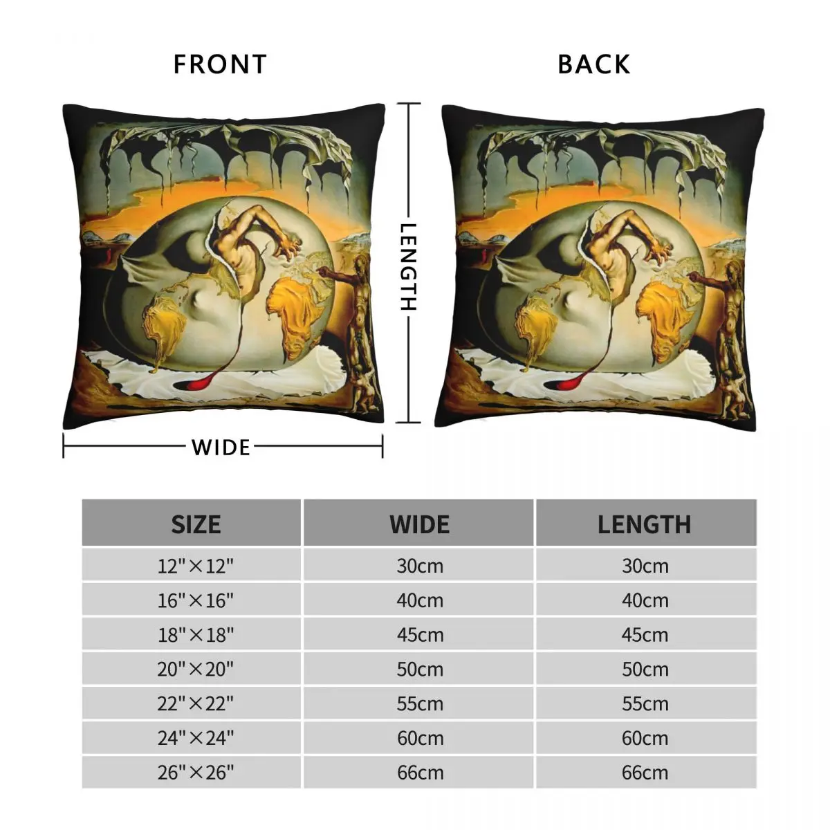 Enfante Religion Painting Square Pillowcase Polyester Linen Velvet Pattern Zip Decor Throw Pillow Case Car Cushion Case 45x45