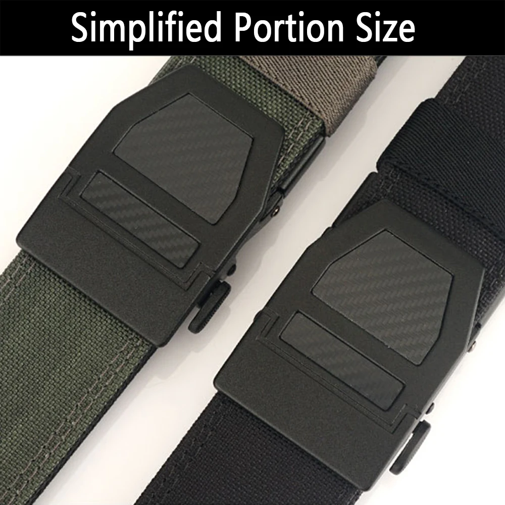 TUSHI Hard Tactical Belt for Men EDC Metal Automatic Buckle IPSC Gun Belt Nylon Outdoor Sports Secretly carried Military Belt