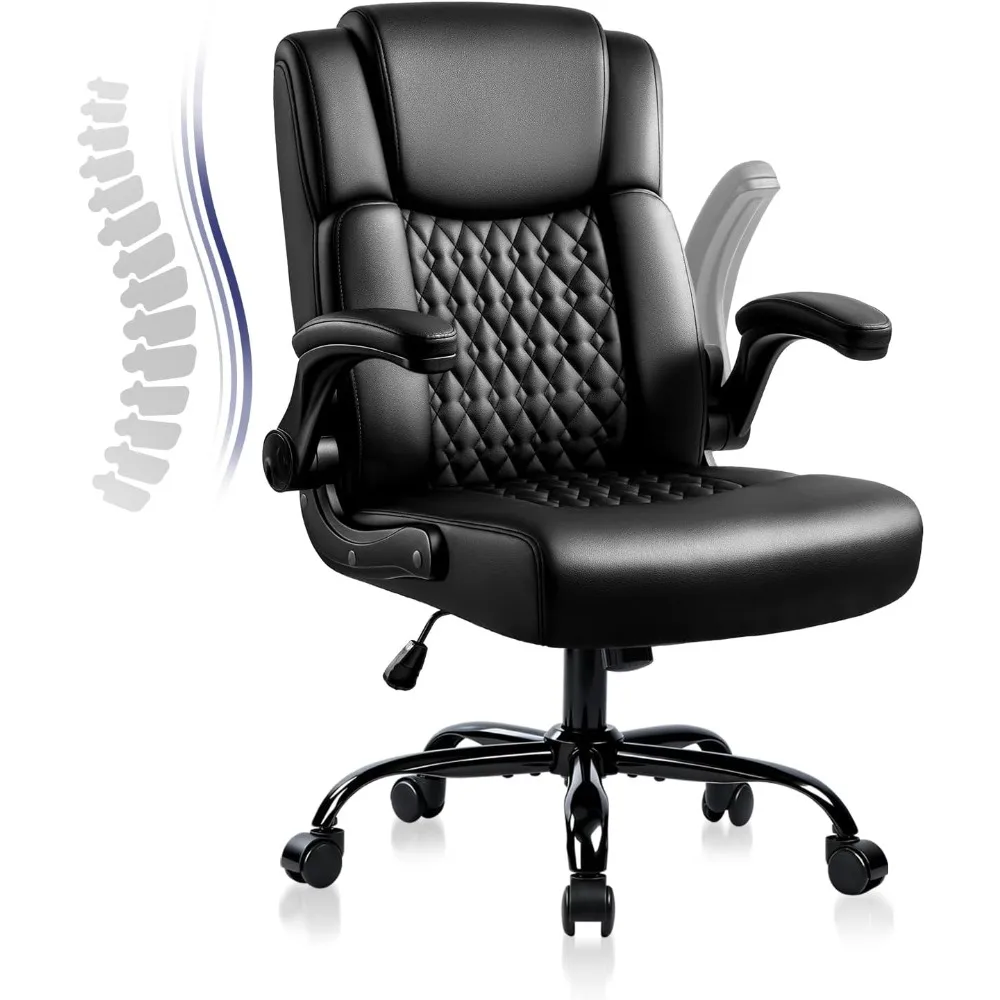 OFIKA Leather Office Desk Chair,Ergonomic Office Chair with Lumbar Support,Computer Chair,Executive Leather Chair with Padded Fl