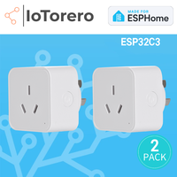 IoTorero 2 Pack Made For ESPHome ESP32C3 Australia Plug Consumption Monitoring 16A Works With Home Assistant