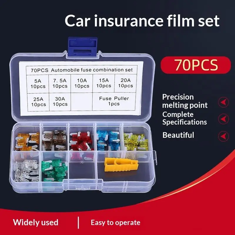 New#71Pcs 5A 7.5A 10A 15A 20A 25A 30A Mixed Sizes Low Profile Kit Micro Mini Blade Fuse Auto Car Truck Motorcycle Fuses