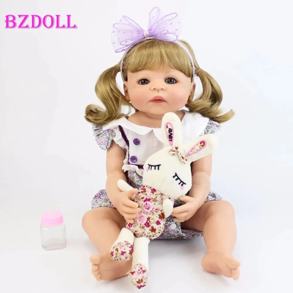 55cm Baby Reborn Doll 22inch Soft Vinyl Newborn Girl Princess Toddler Bathe Toy Birthday Gift