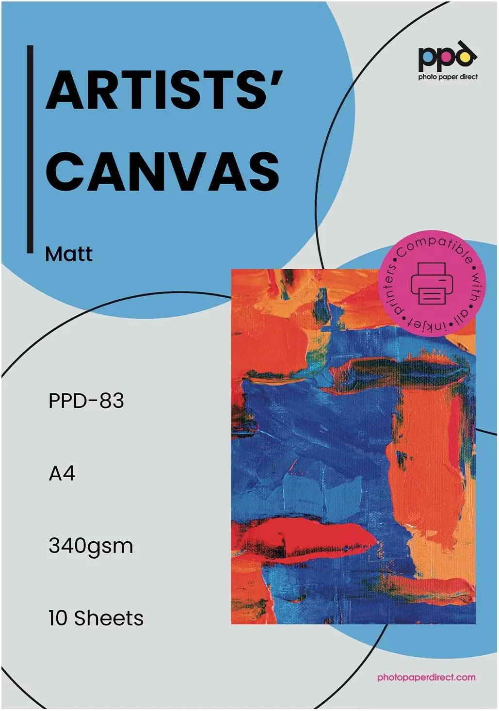 

Printable Fabric Sheets, Canvas Paper for Inkjet Printer, 8.5x11" Photo Fabric, 100% Real Cotton, Matte Finish, 340gsm 125lbs