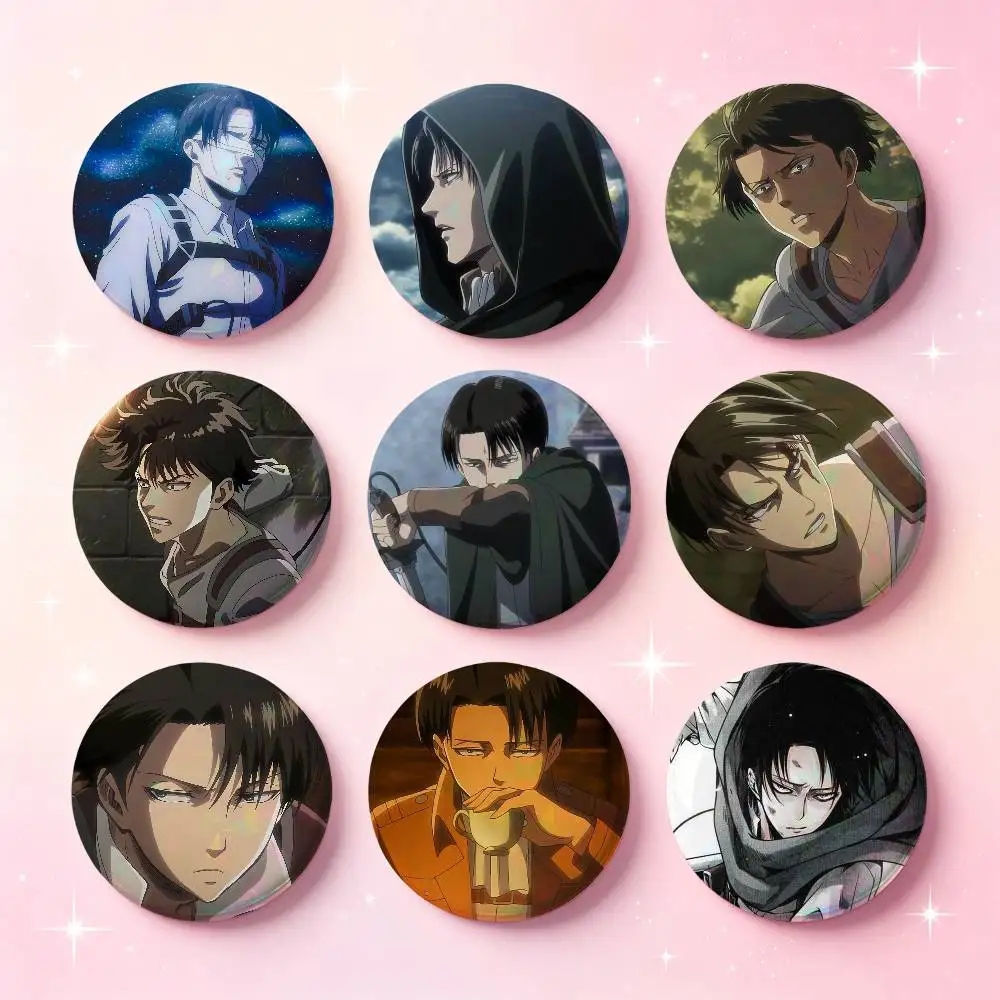 Levi Ackerman Anime Character Badges Button Round Creative Pin Brooch Badge Bag Decor Accessories Fans Collect Friends Gifts