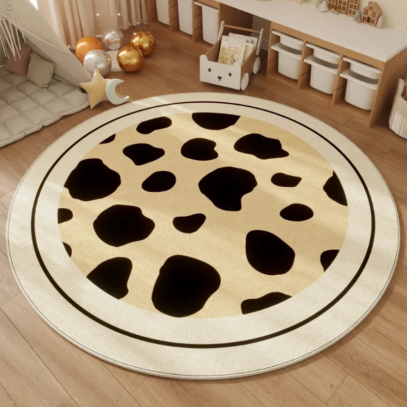 Wave Point Round Carpets Sofa Study Swivel Chair Floor Mat for Living Room Non-slip Washable Foldable Bedroom Dot Circle Rugs