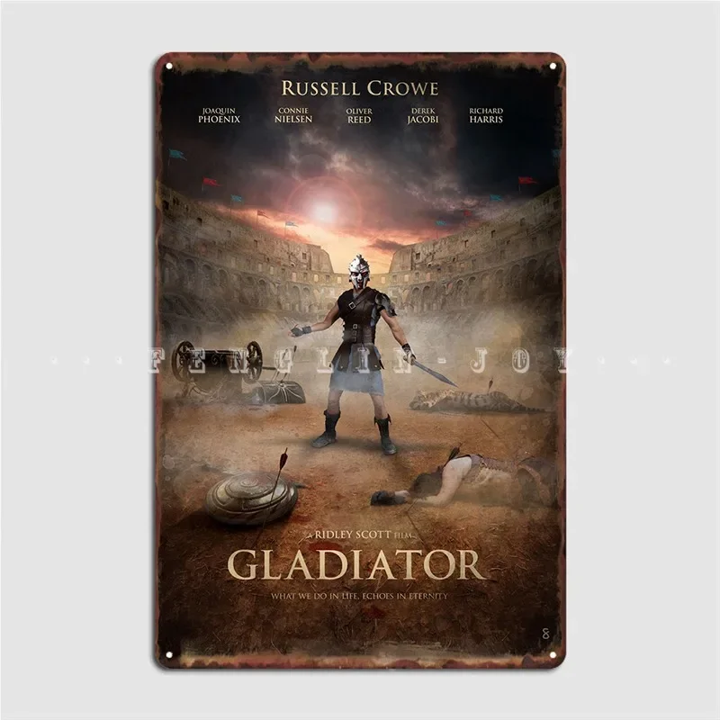 Gladiator Poster Metal Plaque Club Mural Wall Decor Custom Tin Sign Poster