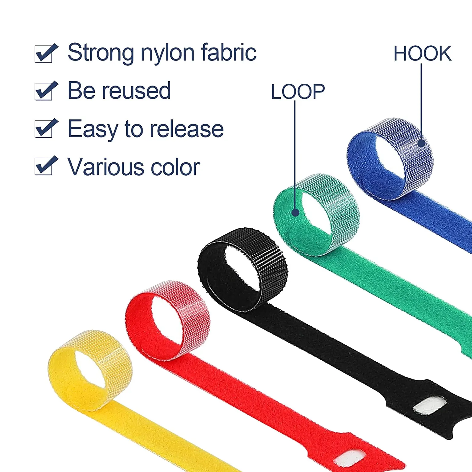 A23F-120PCS Cable Ties Reusable Cable Management Cord Organizer 6 Inch Wire Straps For Home Office Electronics Accessories