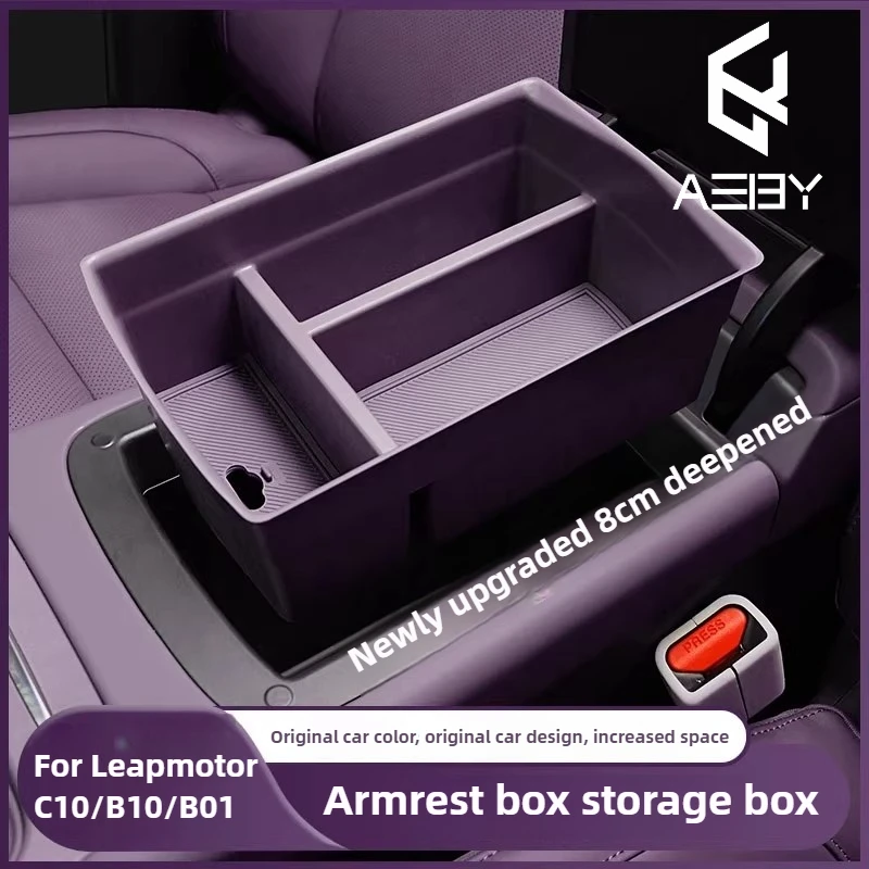 AEBY For LEAPMOTOR B01/B10/C10 2024 2025 2026 Center Console Armrest Storage Box Organizer Tray Car Interior Accessories