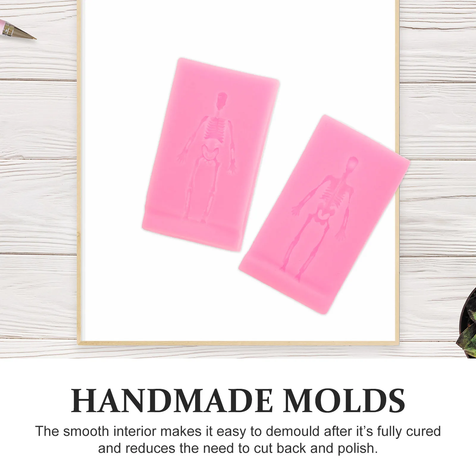 

4pcs Skull Cross Silicone Mold For Making Diy Soap Durable Non-Stick Halloween Decor Craft Supply Molding Tool