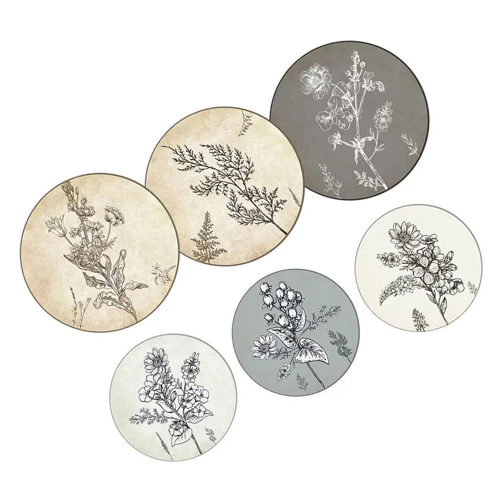 6Pcs Wooden Flower Wall Art Rustic Decorative Panels for Bedroom Living Room Home Office Wall Decor Farmhouse Style