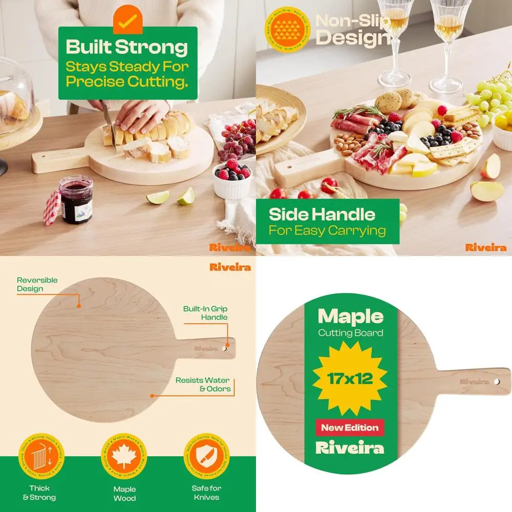 

Maple Grandeur: Elegant Maple Wood Chopping Board with Juice Groove for Kitchen Décor