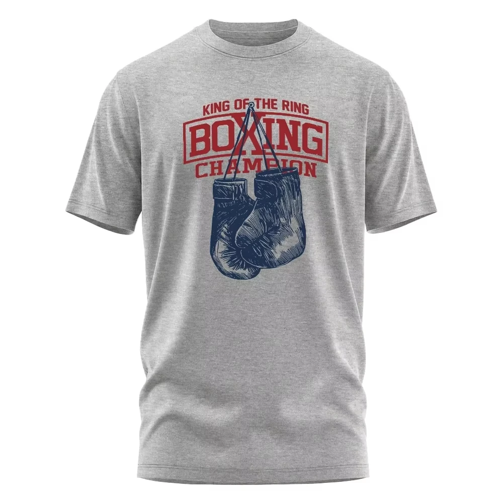 White King of The Ring Boxing Champion Fashion Trendy T-Shirt Cotton Graphic Tee Men Women Summer Streetwear