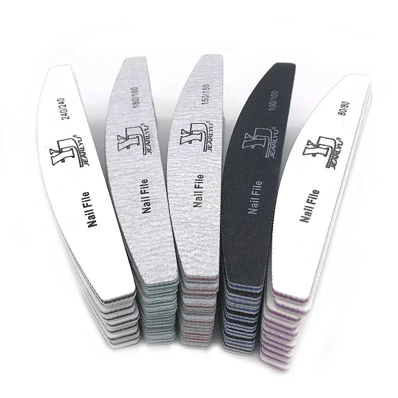 1Pcs Nagelvijl 80 100 150 180 240 Grit Nail File Moon Style Nail Polish File Set Limes A Ongles Professional Nails Files