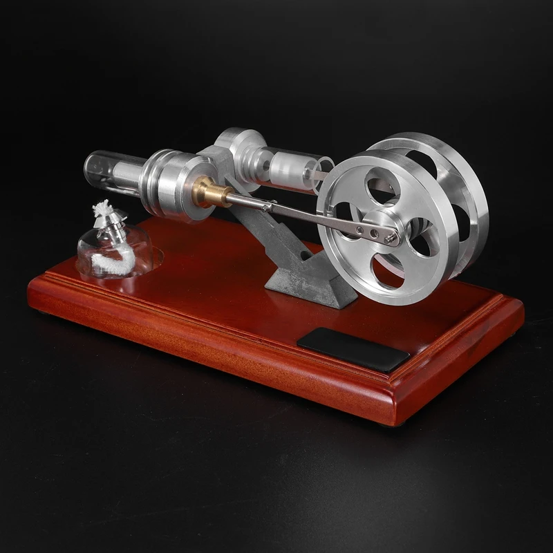 Hot Air Stirling Engine Twin Flywheels Education Toy Electricity Power Generator Science Experiment Toy Gift Model