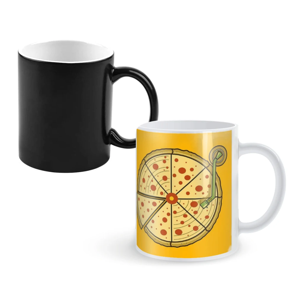

Pizza VinylCoffee Mugs And Mug Creative Color Change Tea Cup Ceramic Milk Cups Novelty Gifts