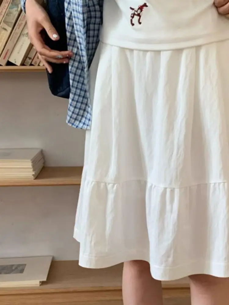 กระโปรงทรงเอเอวสูง สไตล์ญี่ปุ่น สำหรับผู้หญิง ฤดูใบไม้ผลิ/ฤดูร้อน 2025 รุ่นใหม่ สไตล์นักศึกษา กระโปรงทรงร่ม