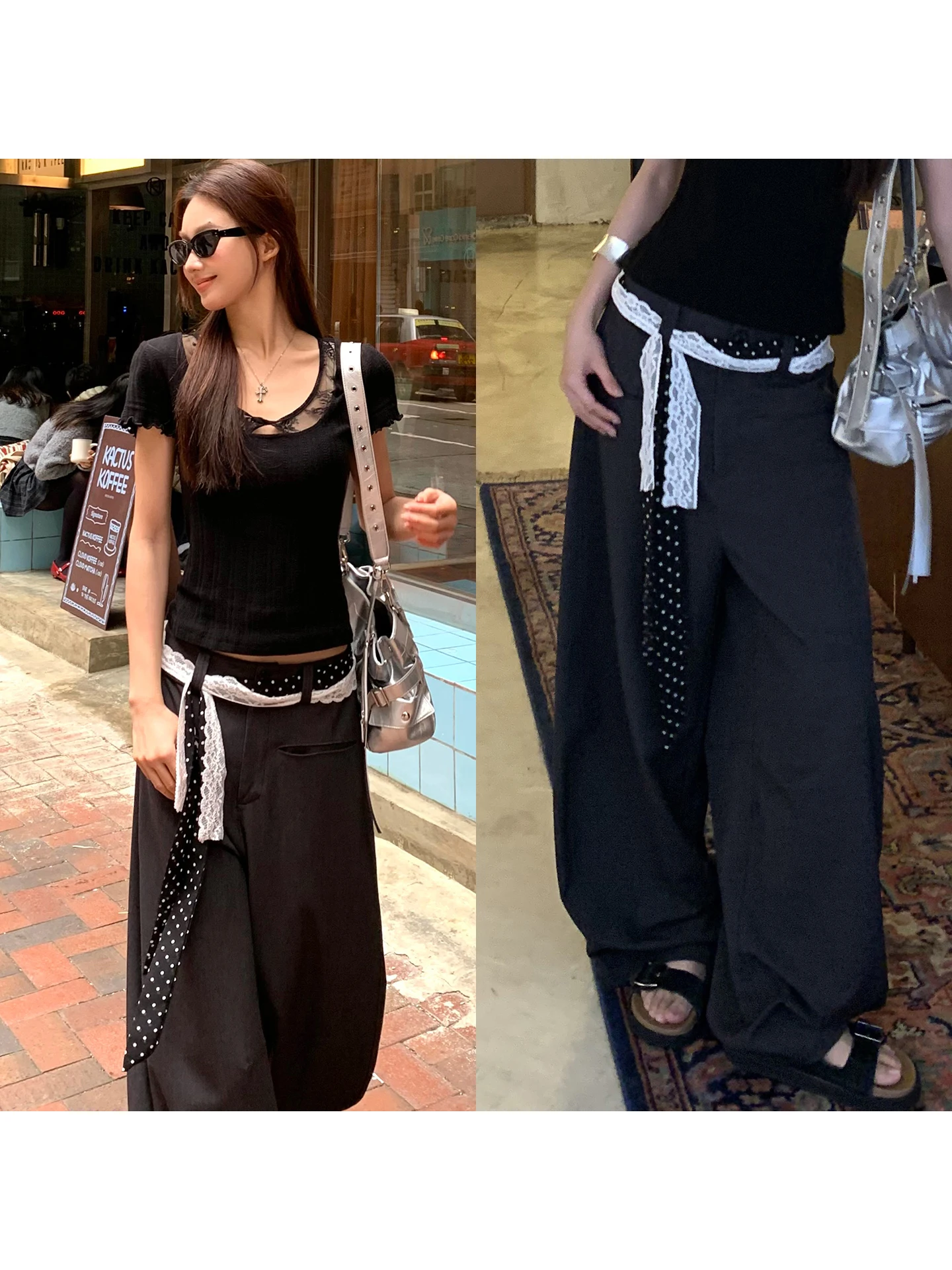 

Gray Casual Pants Women's Straight Leg Wide Leg Loose BF Lazy Style This Year's Popular Grey Pants Comfortable Low Waist Elas...
