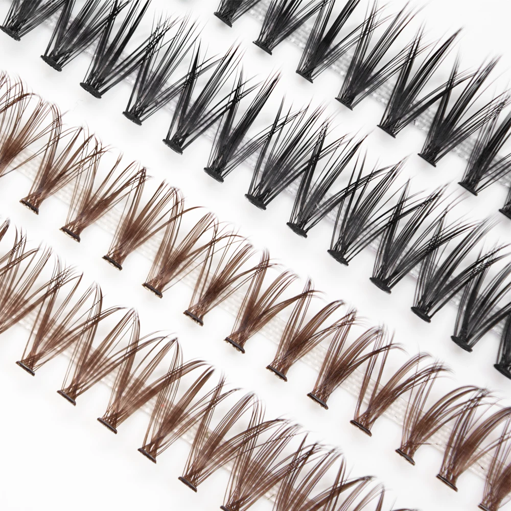 Brown / Black 60 bundles silk 20D Eyelash Extensions 0.07mm  true Mink Strip Eyelashes Individual Lashes Natural Style