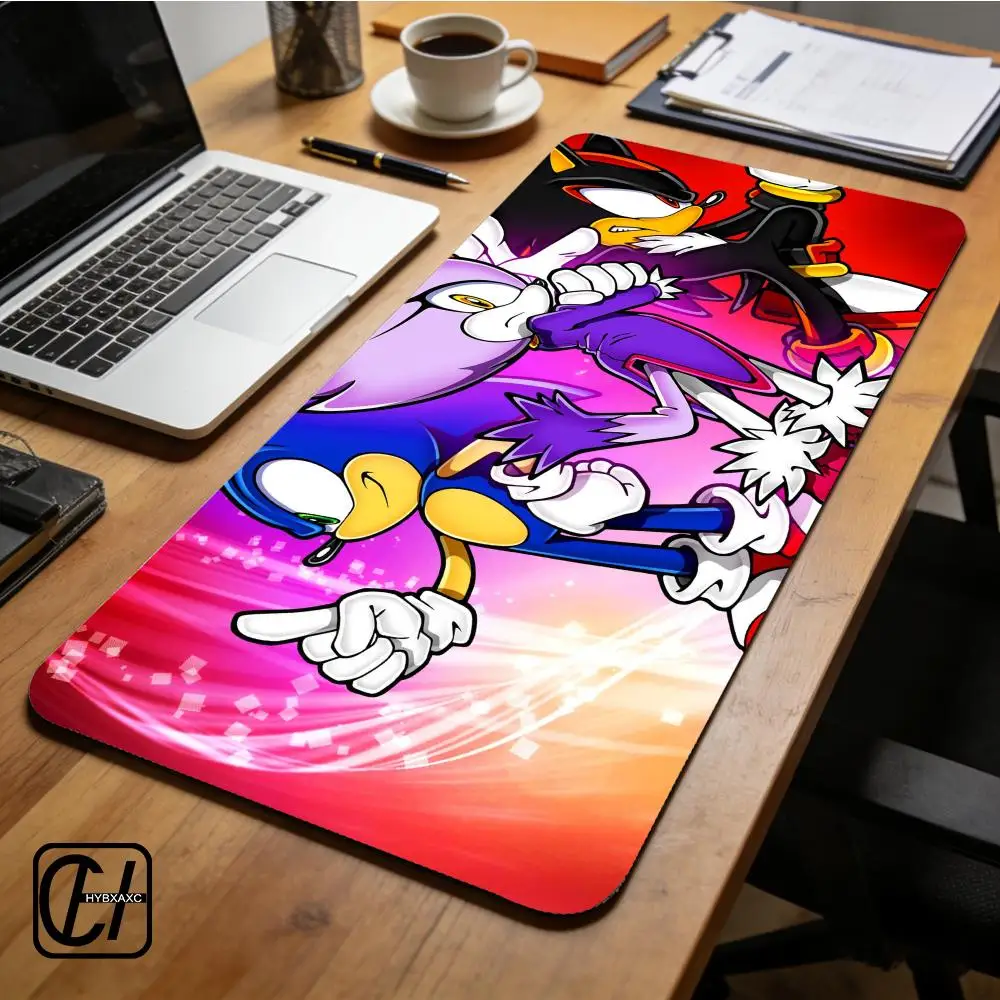 Mouse Pad Sonic The Hedgehog Desk Mouse Pad Cute HD Desk Pad Extended Gaming Keyboard Mats Large XXL Gamer Mousepad 90x40