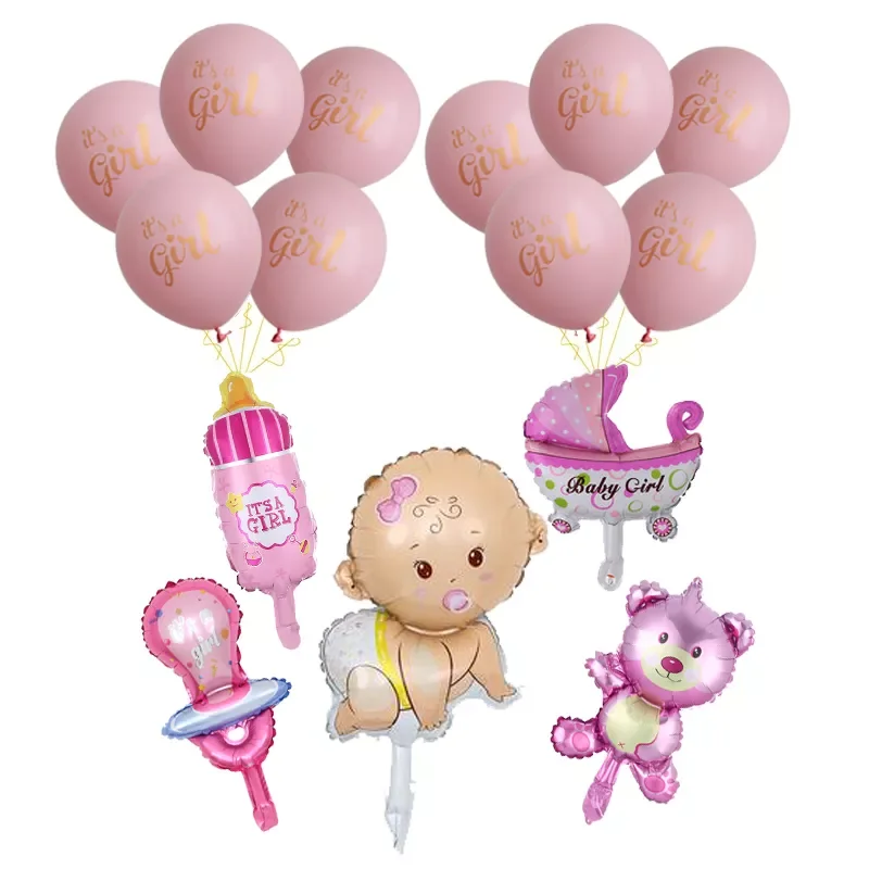 

15Pcs/set It is A Boy Girl Foil Latex Balloons Kid Baby Shower Favor Air Globe Toys Birthday Party Decoration Supplies