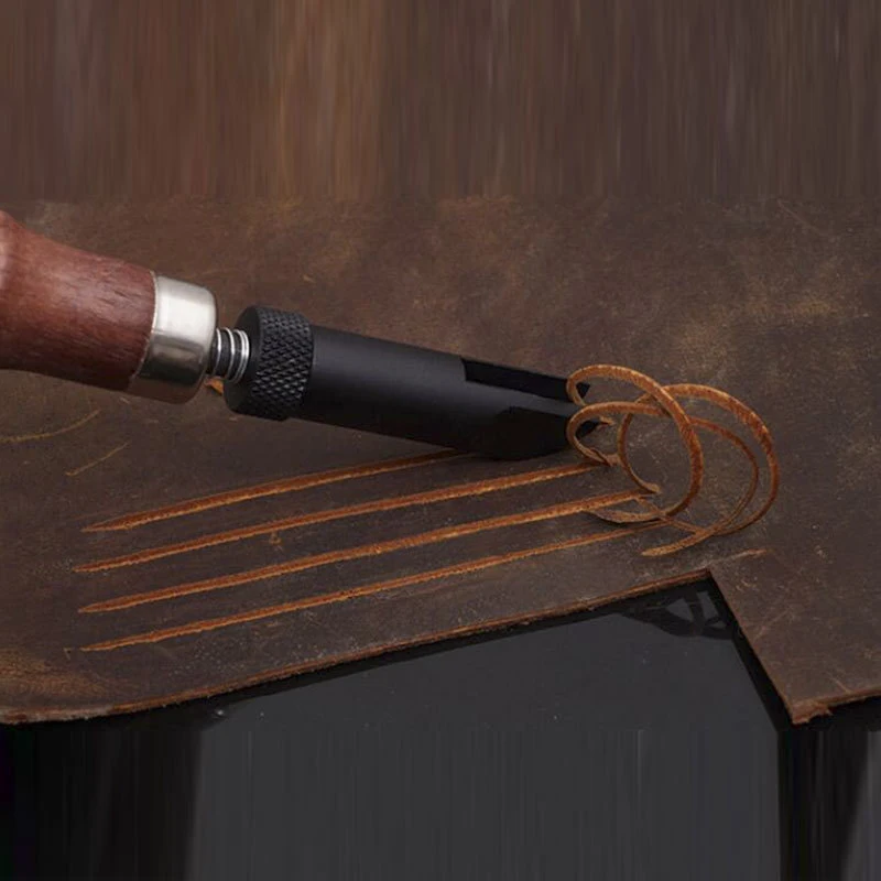 قابل للتعديل DIY الجلود دفع الحدد أدوات نحت مقبض دائم أدوات الحز لمستلزمات الجلود الحرفية #3