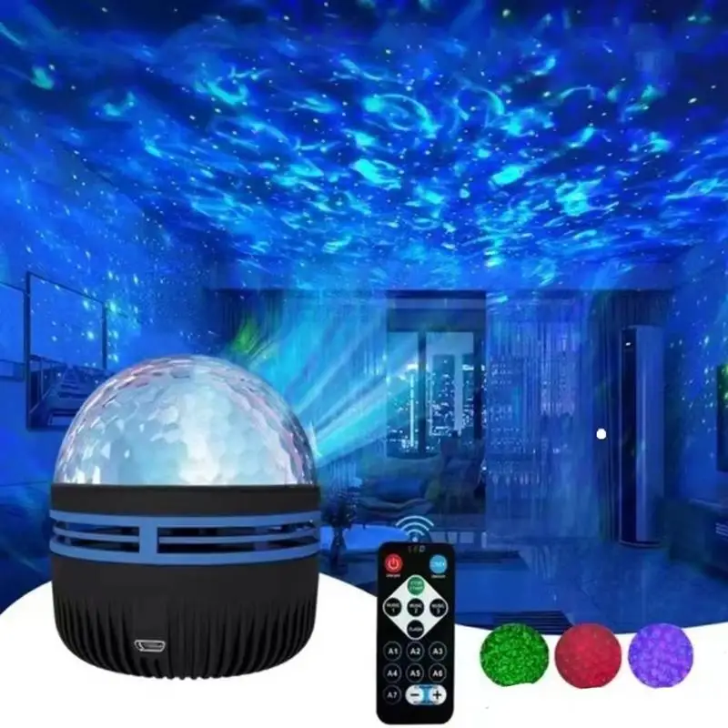 Northern Lights Projector LED Ocean Galaxy Projector 14 Light Effects USB Dimmable Remote Control Projector Night Light