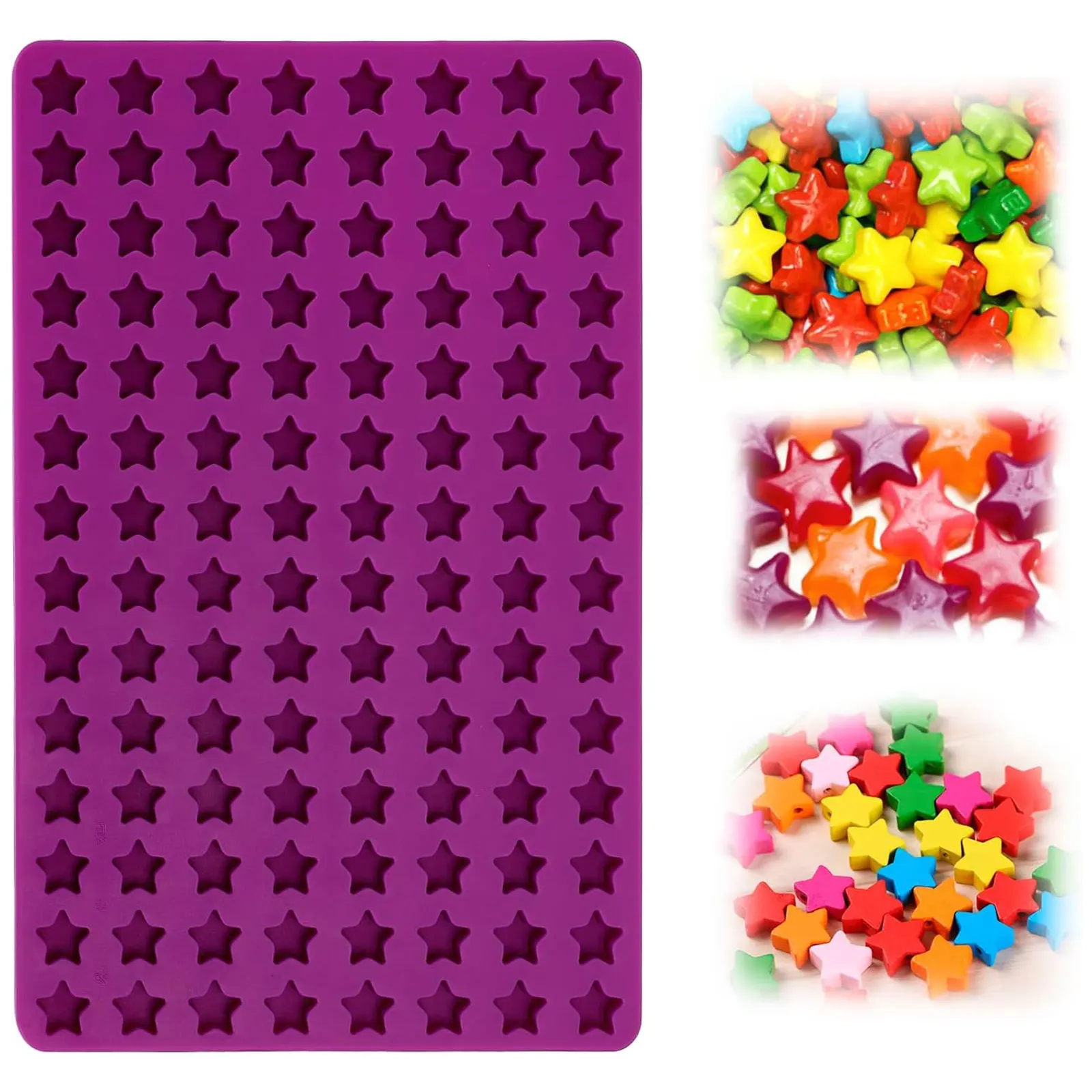 112 Cavity Mini Star Silicone Molds Fun Shaped Chocolate Molds for Homemade Dog Training Treats, Gummies, Candy, Chocolate Chips