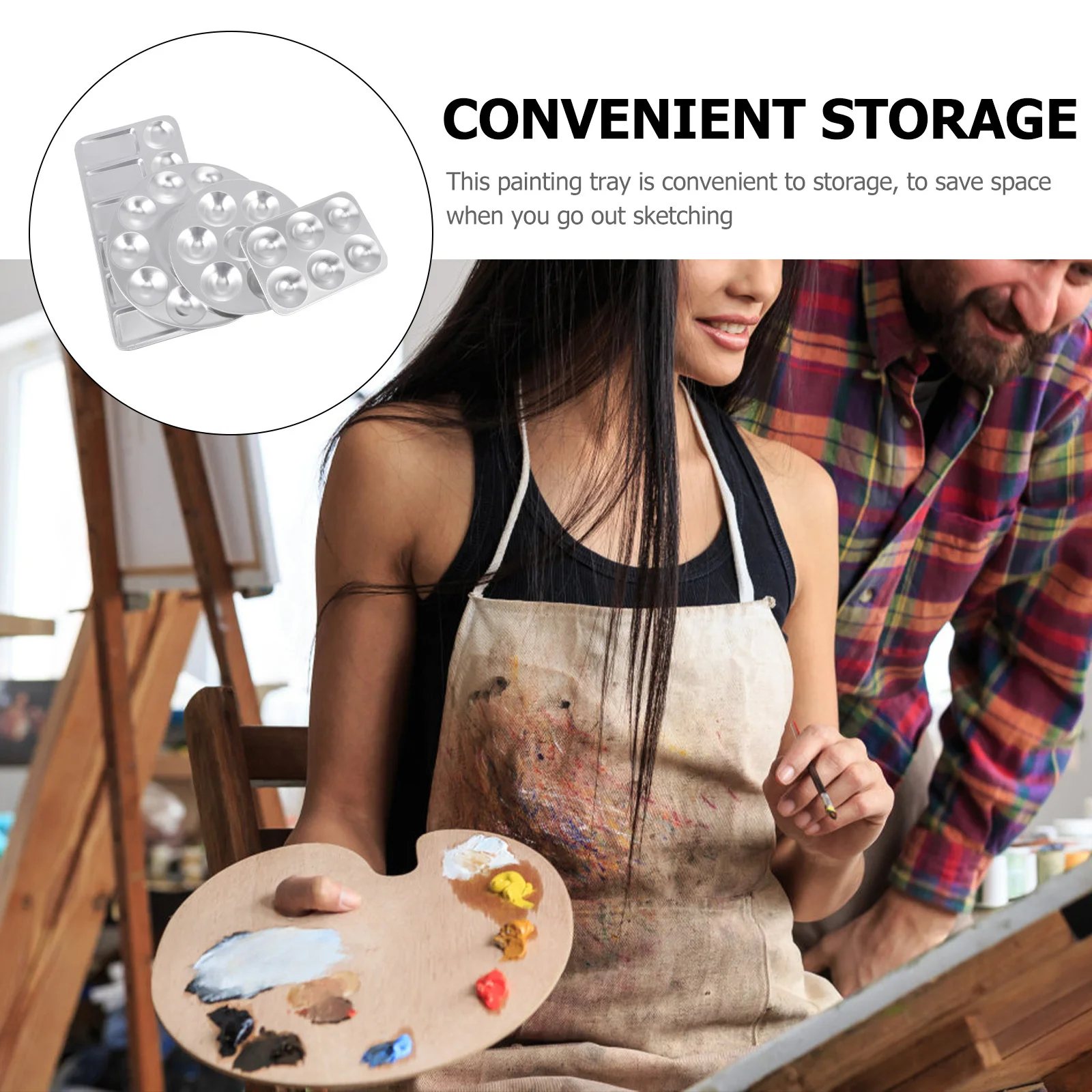 

Набор из 4 прочных алюминиевых палитр для смешивания красок, поднос для художников и студентов, доска для смешивания масляных и акварельных пигментов, профессиональный художественный инструмент