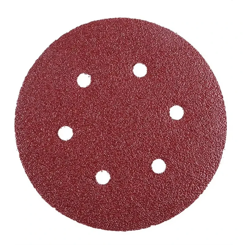 

10/20 pieces 6 inch 6 hole 150MM sanding sheet 60-600gravel flocking sandpaper track sander hook ring sandpaper