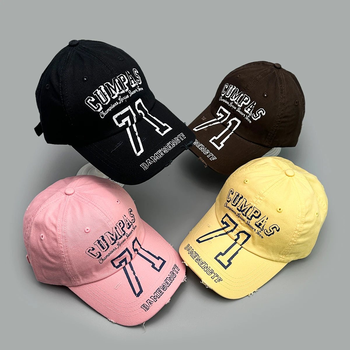 

Broken Style Printed 71 letters Baseball Hats New Unisex ins Versatile Korean Sunshade Street Fashion Personal Retro Peaked Caps