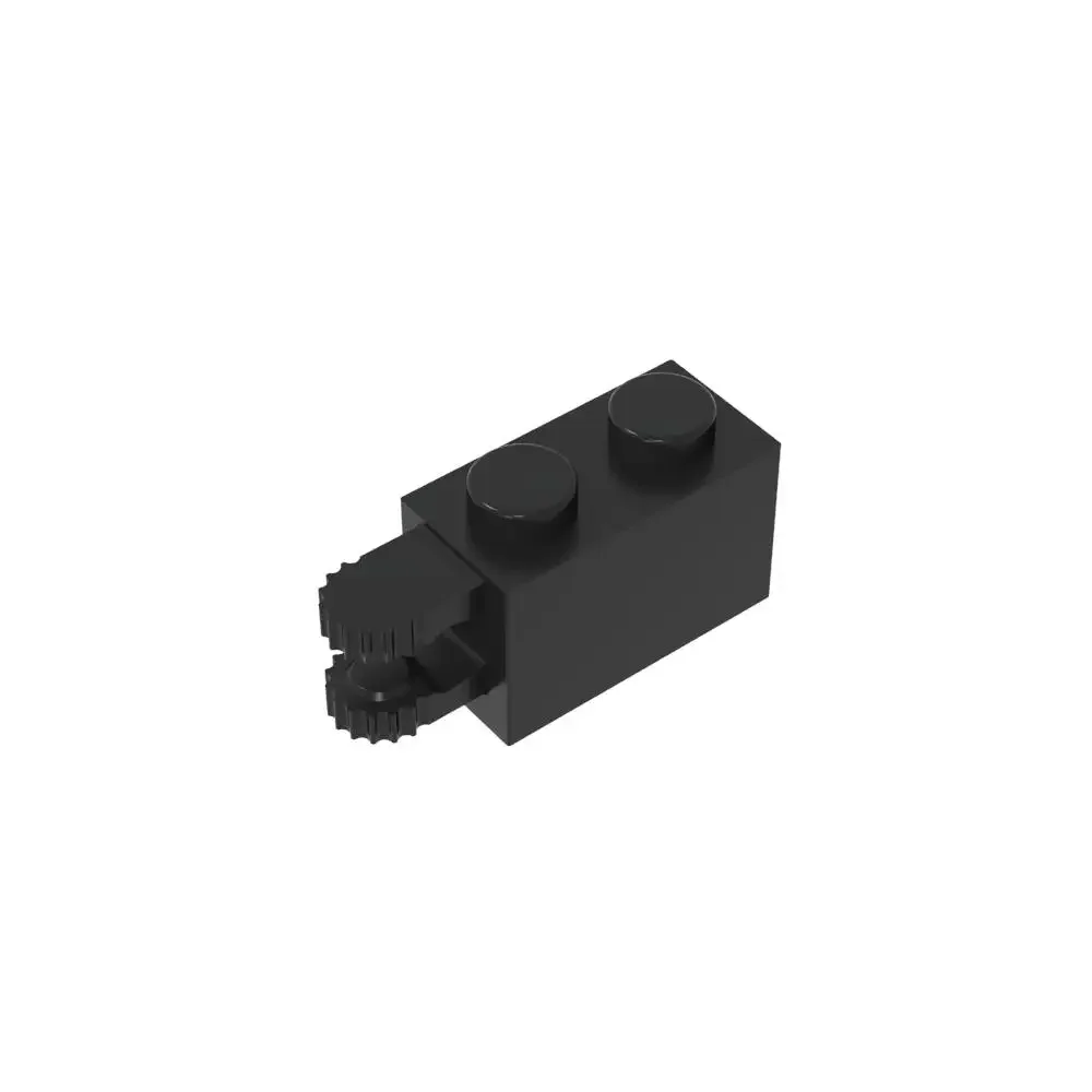 Gobricks 1 pièces brique de charnière MOC 1x2 verrouillage avec 2 doigts extrémité horizontale 9 dents Compatible avec les pièces de brique modèle 30540 54672