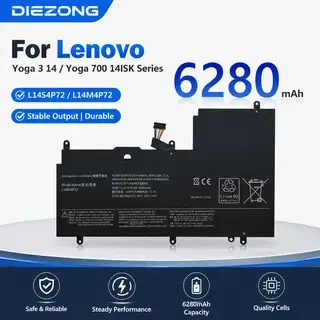 

New 7.4V 6280mAh L14S4P72 L14M4P72 45WH Laptop Battery for Lenovo Yoga 3 14 Yoga 700 14ISK Series 3 14-IFI 3 14-ISE in stock