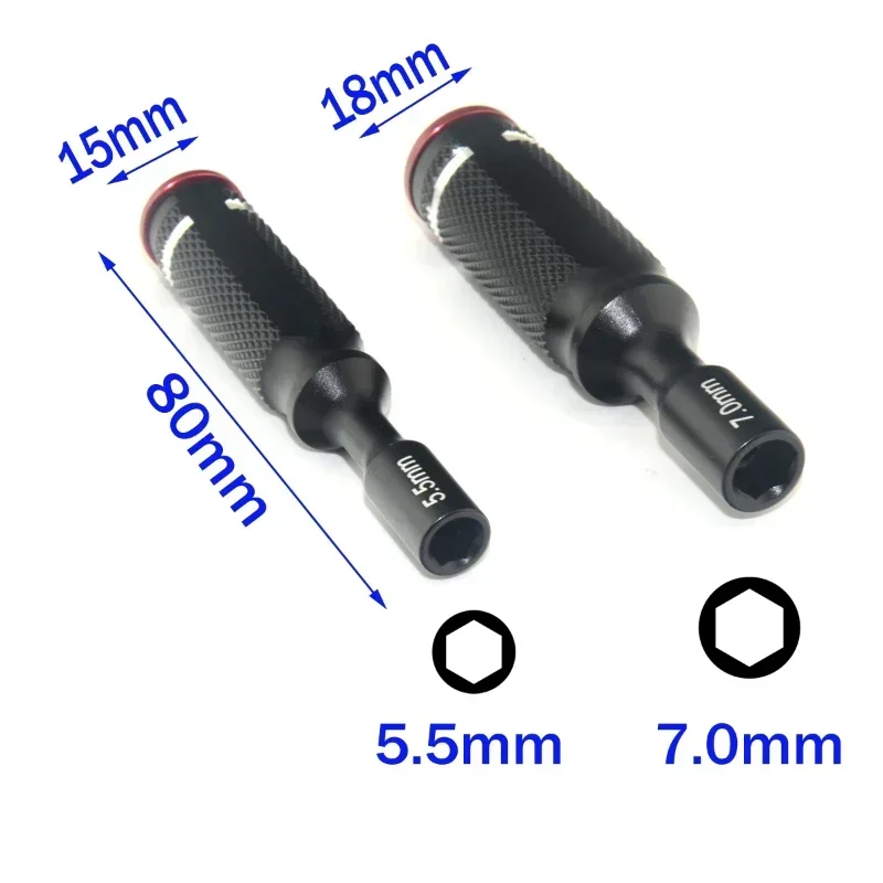 Controladores de tuercas de cabeza Hexagonal, Kit de herramientas de reparación de destornillador hexagonal de 5,5mm y 7,0mm para RC Quadcopter, helicóptero, coche, carreras, Drone, barco