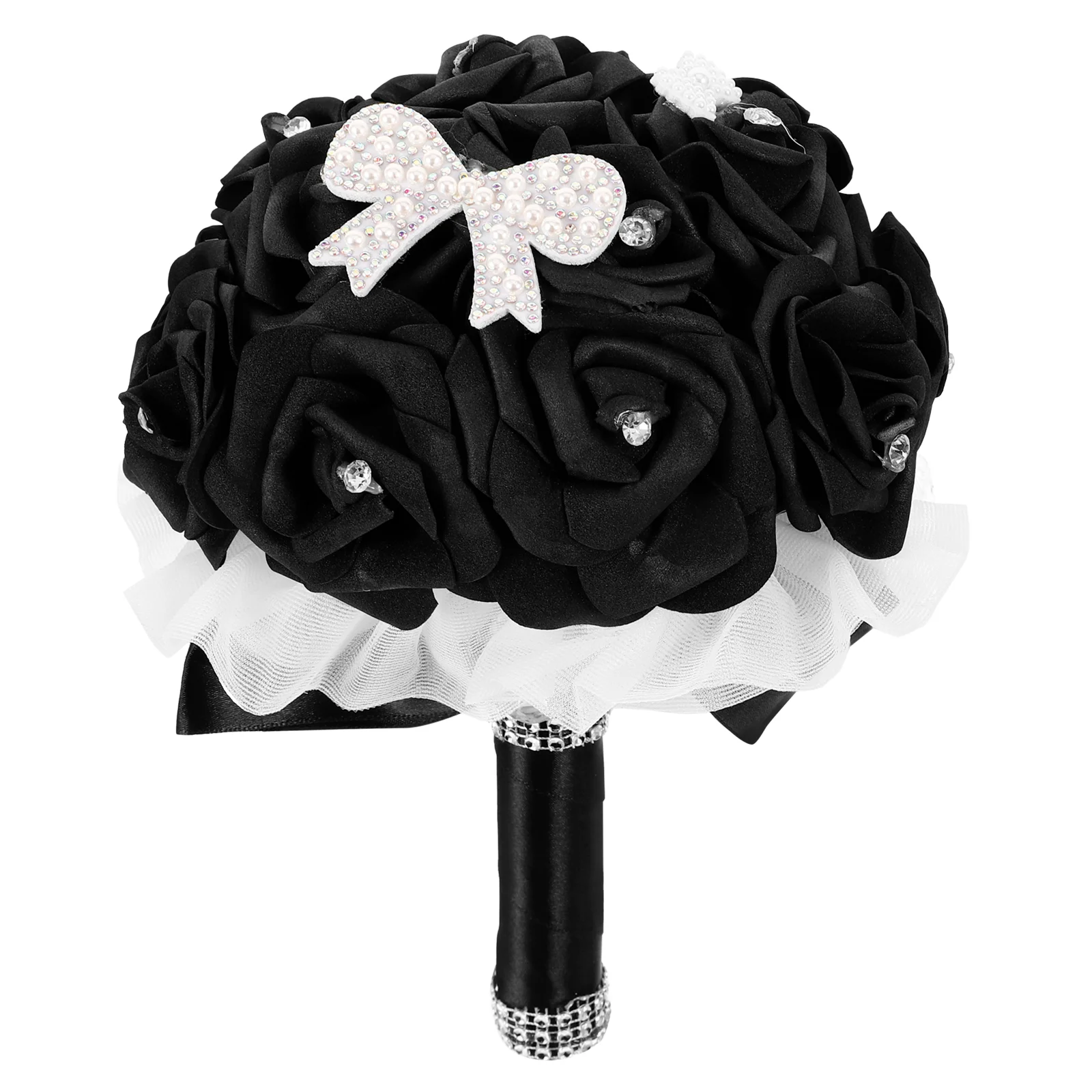 

Vintage Ornaments Holding Flowers Wedding Bouquets for Bride Decoration Rose Bridal Black