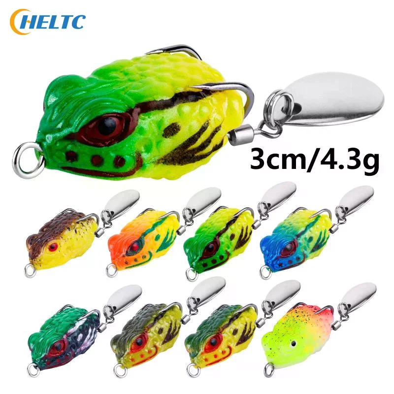 Outdoor Luya Long-Range Thunder Frog 3cm/4.3g Mini Frog Hits 16 Colors Software Toad Frog Double Hook Noise Sequins