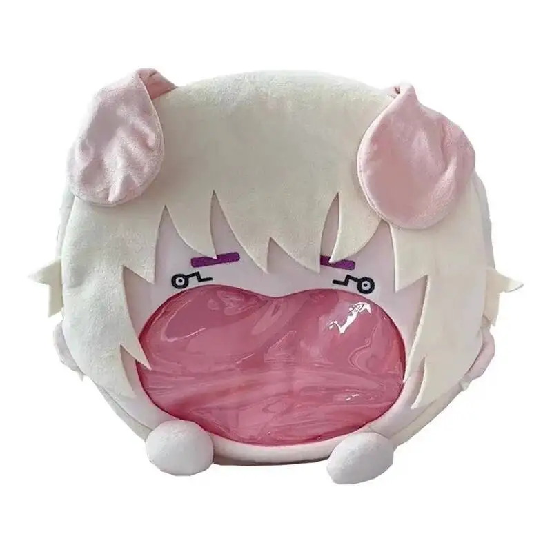 حقيبة ظهر JK Cosplay Inumaki Toge من القطيفة الناعمة الشفافة لطلاب الحرم الجامعي بسحاب كبير الفم الكرتوني حقيبة كتف رسول