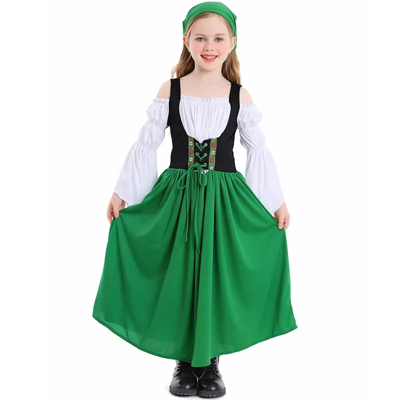 

Kids Bavaria Beer Festival Dirndl Dress Oktoberfest Costume Maid Cosplay Girls Outfit Halloween Victoria Dresses Carnival Party