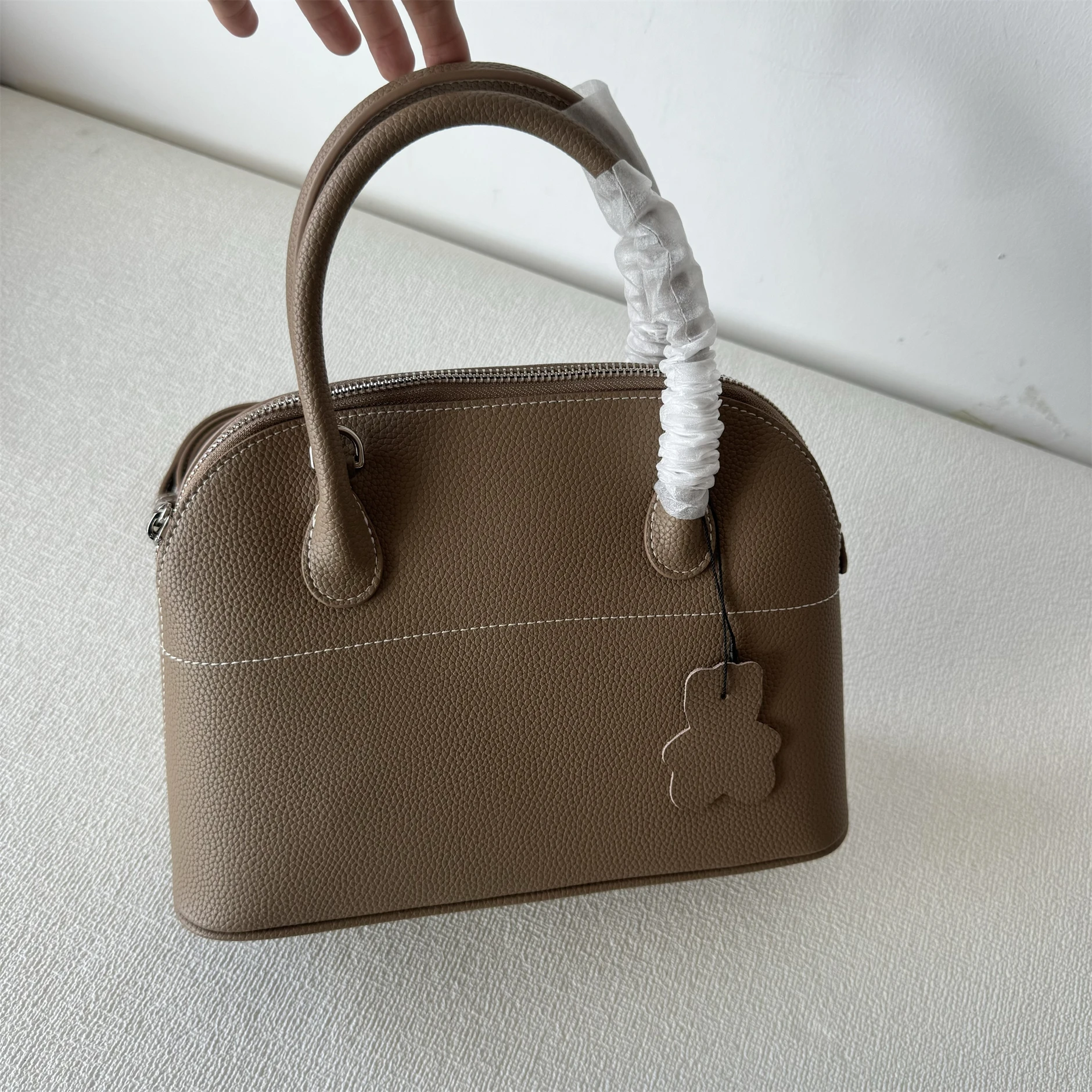 Женская высококачественная текстурированная универсальная сумка через плечо для поездок на работу, сумка для боулинга, женская сумка-ракушка