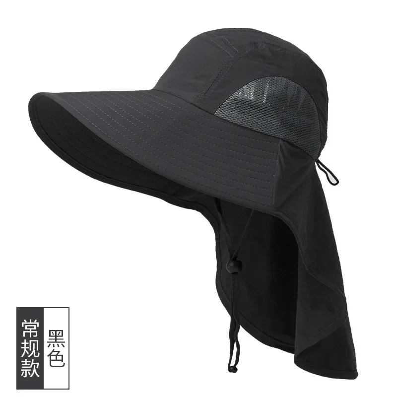 5pcs  Summer Outdoor Sun Protection Hat Men's Big Brim Visor Sun Hat Face Cover Neck Fishing Hat Shawl Hat Custom Logo