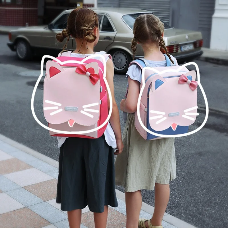 Children's Backpack Spine Reduced Protection Girls School Books Bags for Teenage Girls Kawaii College Student Kids Book Bag
