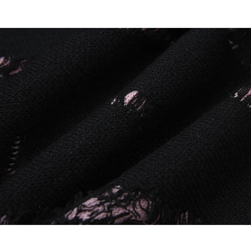 سترة هيب هوب جديدة لعام 2025 ملابس خروج للجنسين داكنة Y2K الجرونج بلوفرات محبوكة مدمرة للرجال والنساء ملابس تريكو فضفاضة