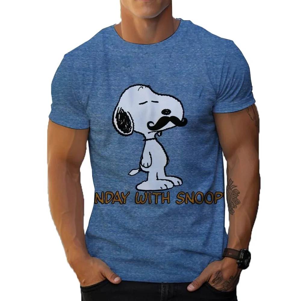 2024 Summer New Children/Adult Parent Child T-shirt, 3D Printed Cartoon Anime Snoopy, Personalized Fashion Street Short Sleeve