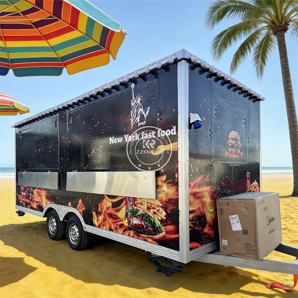 Commercial Drinks Fruit Juice Kiosk Custom Built Mobile Ice Cream Food Trailer Portable Concession Food Truck For Outdoor