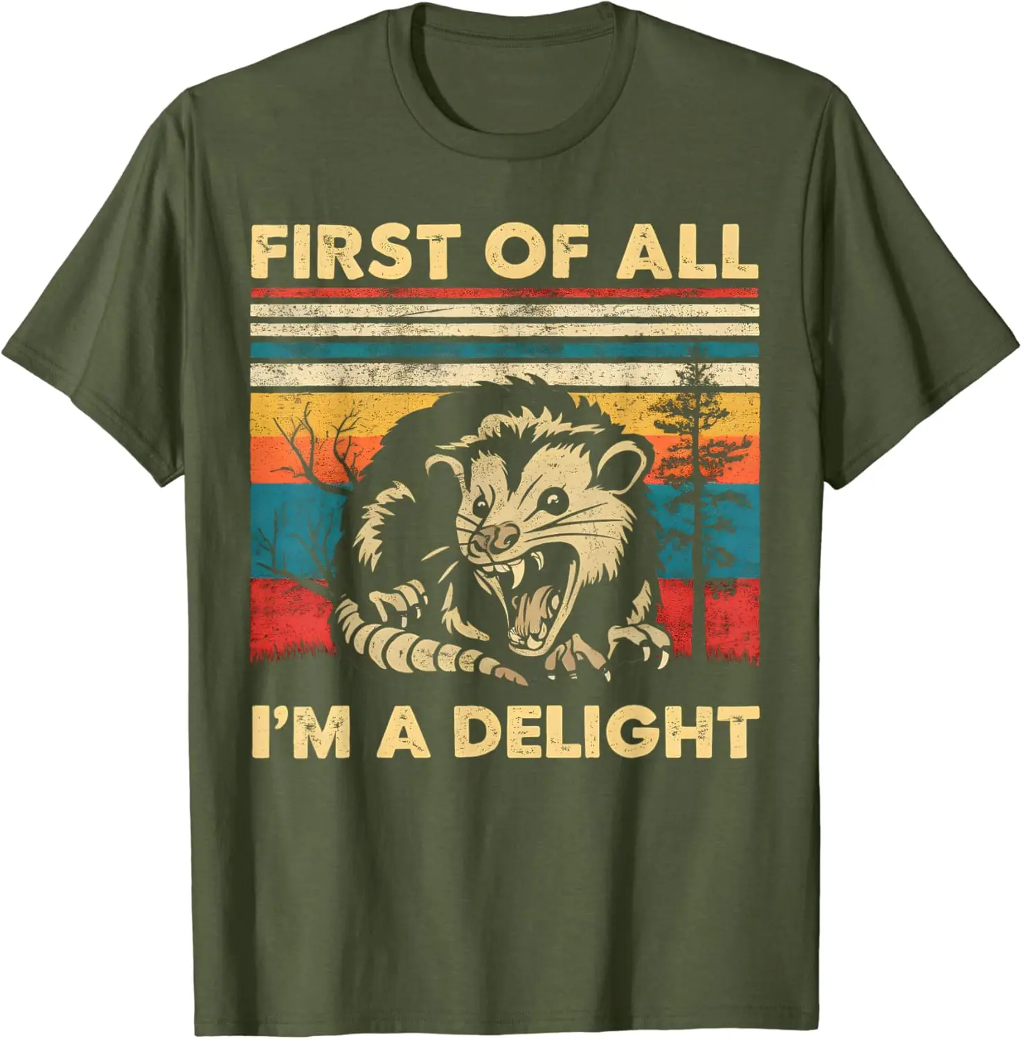 First Of All I'm A Delight Sarcastic Angry Opossum Possum Women's T-shirts Fashion Y2k Tops Tshirt Haikyuu Graphic Tees 80801