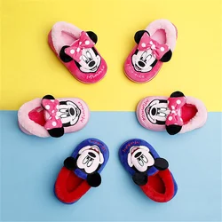 Disney minnie mickey mouse apartamentos com plataforma de pelúcia tênis deslizamento no designer crianças sapatos quentes do bebê meninos meninas sapatos criança