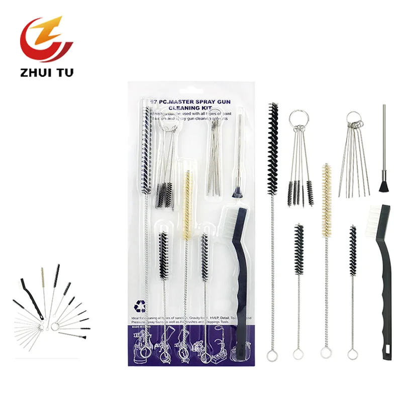 21pcs Spray Gun Cleaning Kits Pen Cleaning Brush Needles Air Brushes Hardware Spray Guns Cleaning Tools