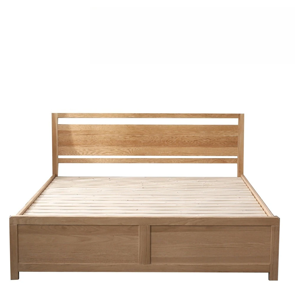 

Nordic all solid wood high box single bed