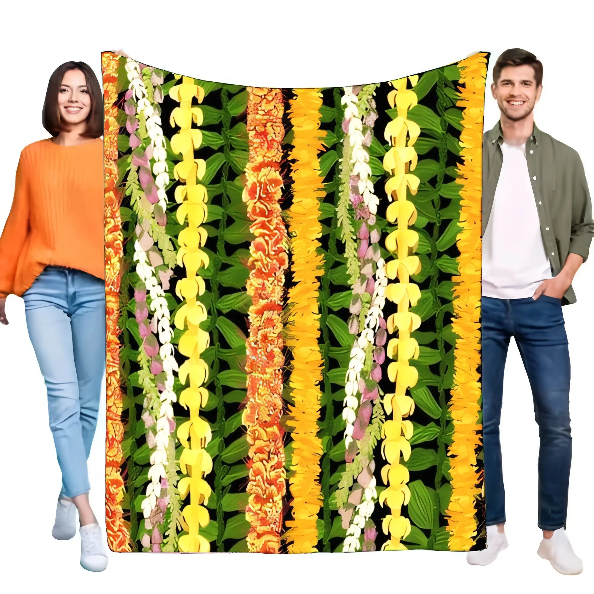 Tropical Floral Throw Blanket Soft Cozy Lightweight Home Décor Perfect for Sofa Bed Decorative Gift for Garden Lovers