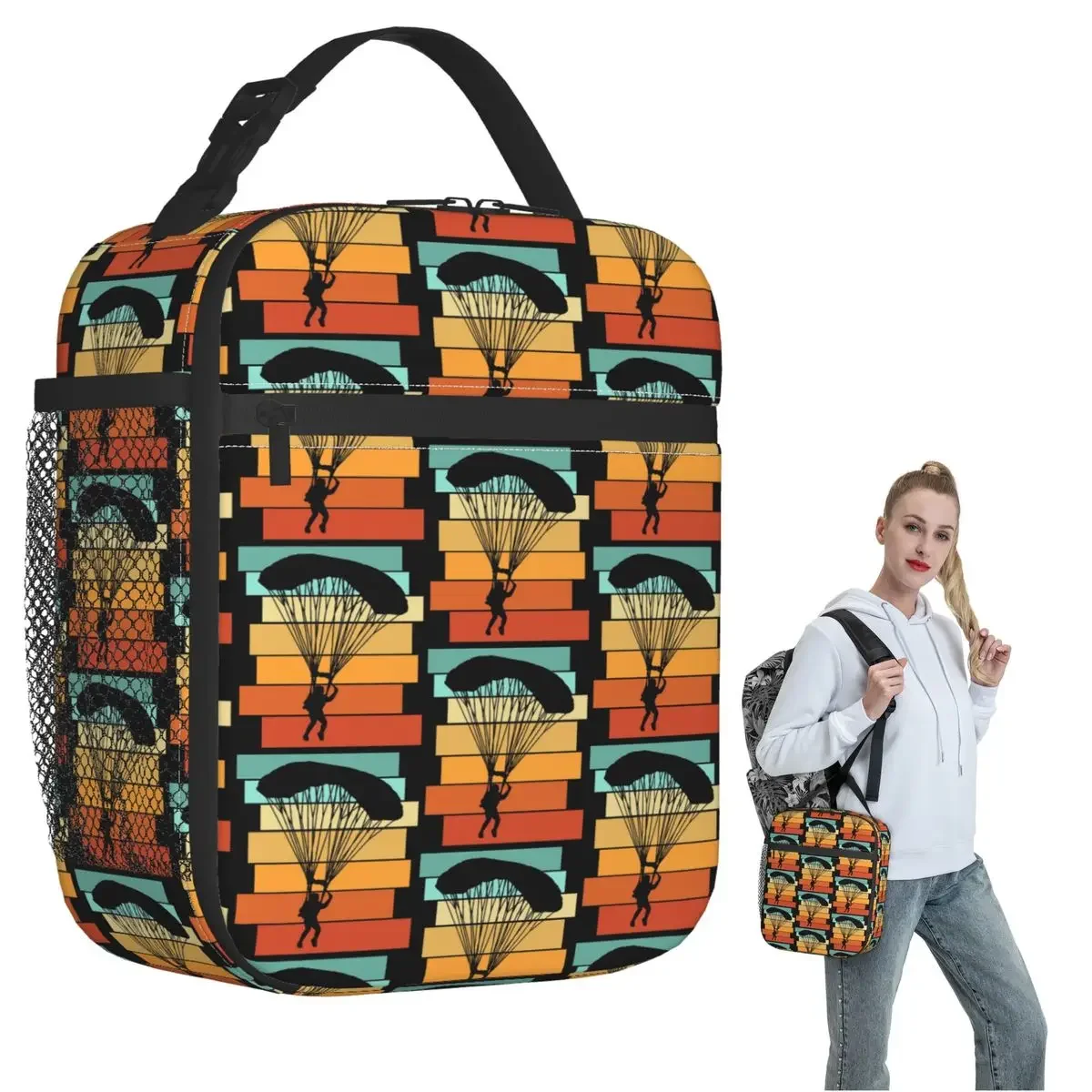 Paragliding Insulated Lunch Bag for Women Kids Leakproof Food Boxes Thermal Lunch Box Tote