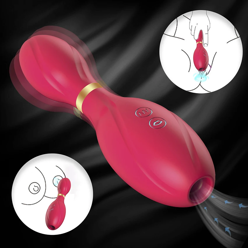 مص الهزاز 2 في 1 مدلك للنساء G بقعة الحلمة المهبل الحلمة مصاصة محفز البظر منتجات للبالغين الجنس لعب 18 + #2